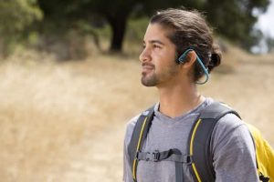 The AfterShokz headphones ensure safe and comfortable hiking